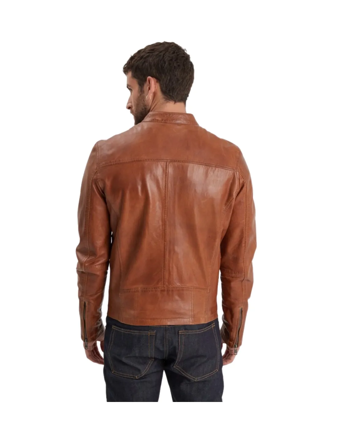 Blouson en cuir homme Daytona Ref 54130 Cognac