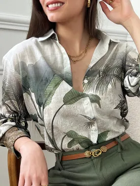 Chemise écru et verte : Neyla
