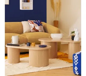 Lot De 2 Tables Basses Gigognes Soleya - Naturel Clair